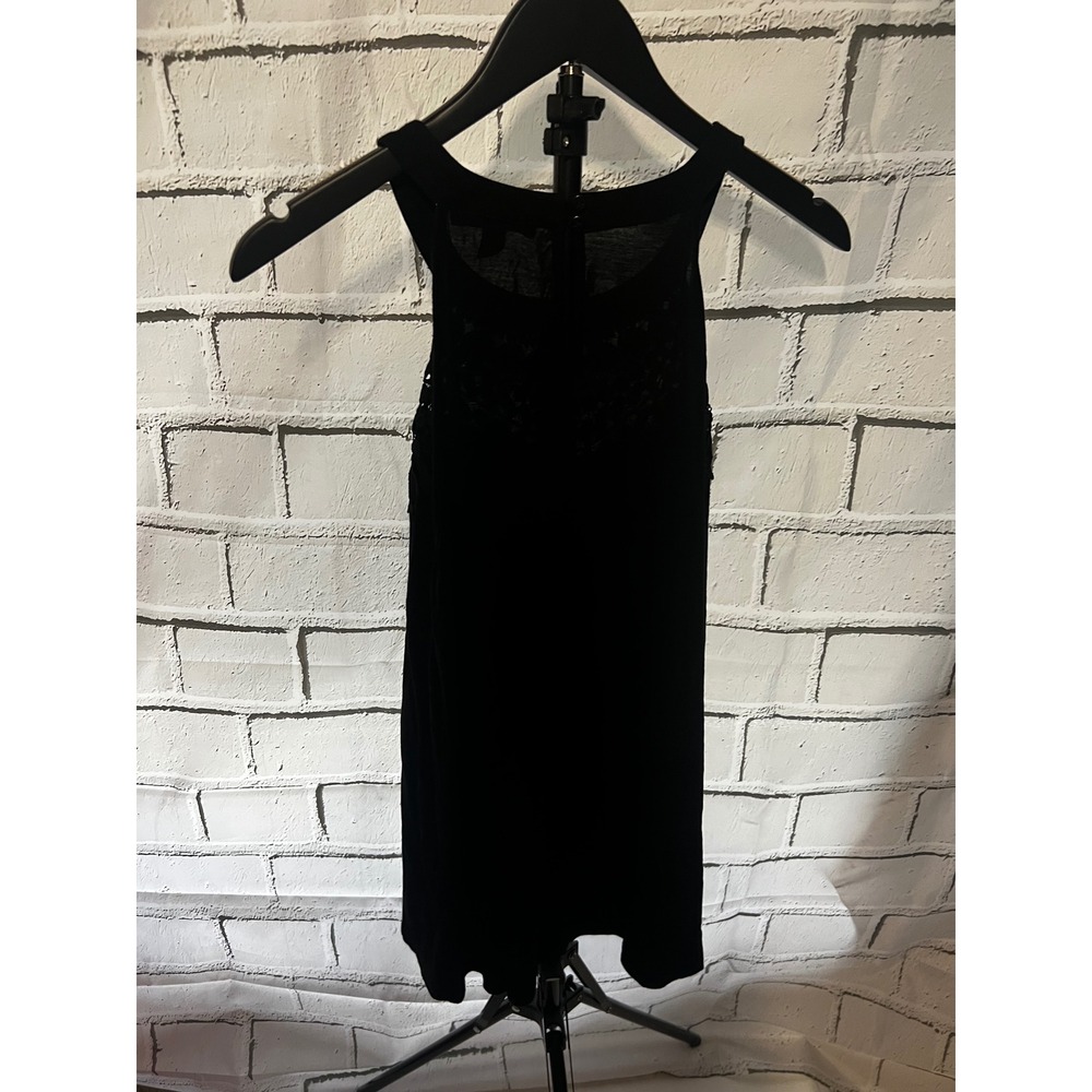 Cable & Gauge Womens Black Crochet Lace Bib Halter Neck Sleeveless Tank Top L - Picture 5 of 5